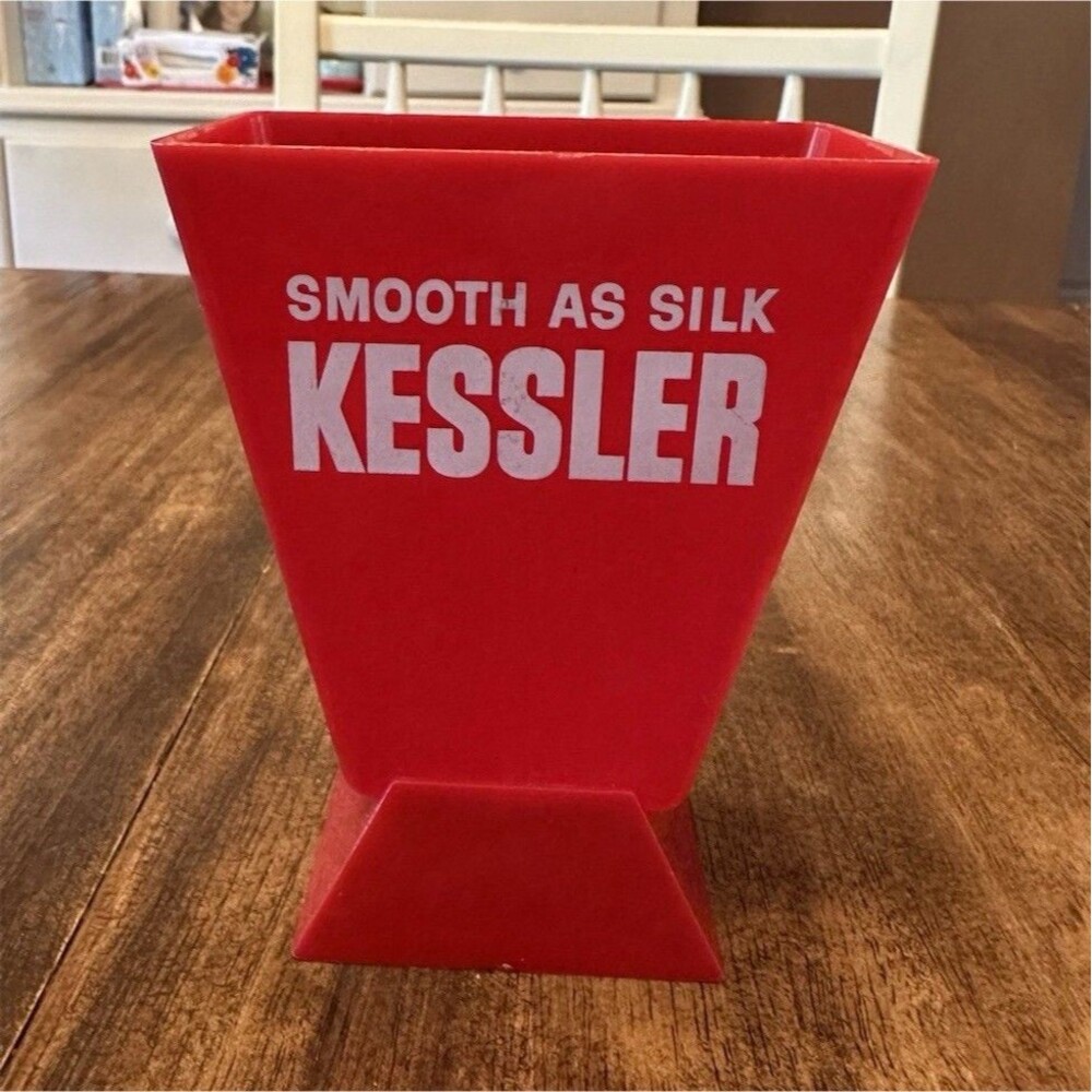 Vintage Kessler Whiskey Smooth As Silk Advertising Counter Display Holder Bar